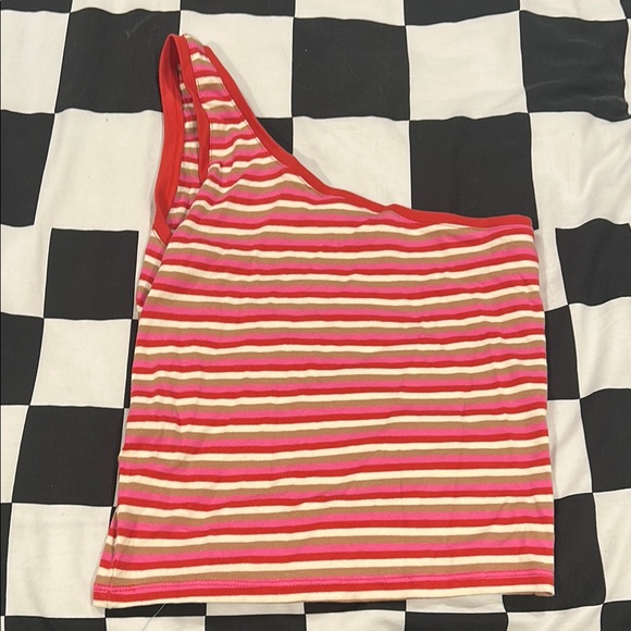 Cotton-On Striped One-Shoulder Top - Picture 2 of 3